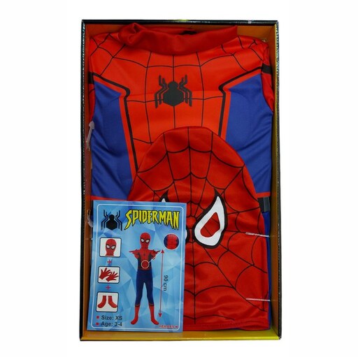 ست ایفای نقش مدل لباس مرد عنکبوتی مجموعه 6 عددی، سایز 90 ، مناسب برای کودکان 3 تا 4 سال