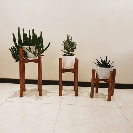 استند گل چهارپایه گلدان چهار پایه چوبی (یکسال ضمانت) (ارسال با تیپاکس و پس کرایه)