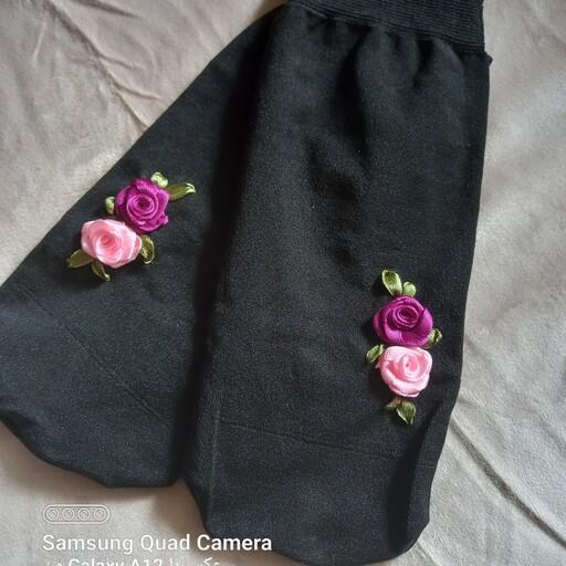 جوراب پنتی روبان دوزی شده طرح ندا قابل سفارش در طرح  ورنگ دلخواه شما 