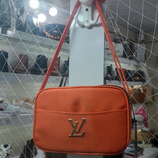 کیف دوشی با بند بلند-چرم مصنوعی باکیفیت-رنگ نارنجی