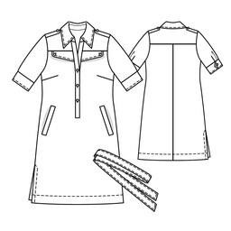 الگو خیاطی پیراهن زنانه بوردا کد 1006 سایز 44 تا 52 متد مولر