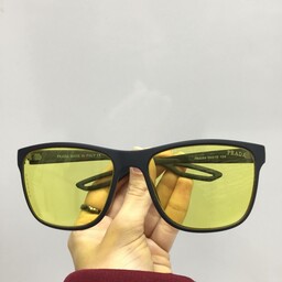 عینک شب مردانه زرد برند پرادا نشکن دارای uv400 استاندارد