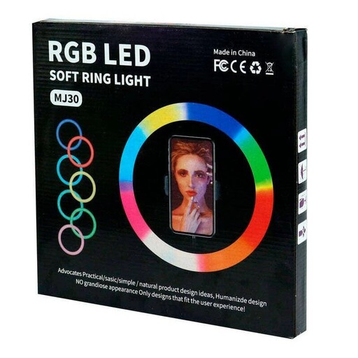 رینگ لایت مدل MJ30-RGB  همراه با سه پایه