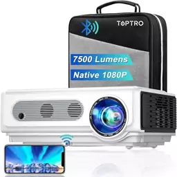 ویدیوپروژکتور وای فای و بلوتوث برندTOPTRO مدل TR82 با کیف حمل،    7500 Lumen، پشتیبانی از 4K 