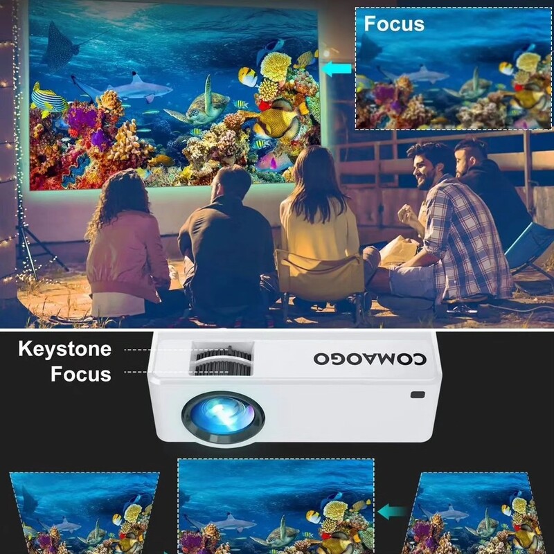 پروژکتور وایفای با بلوتوث 5.1، برند COMAOGO با 9500 لومن کیفیت تصویر HD 1080p