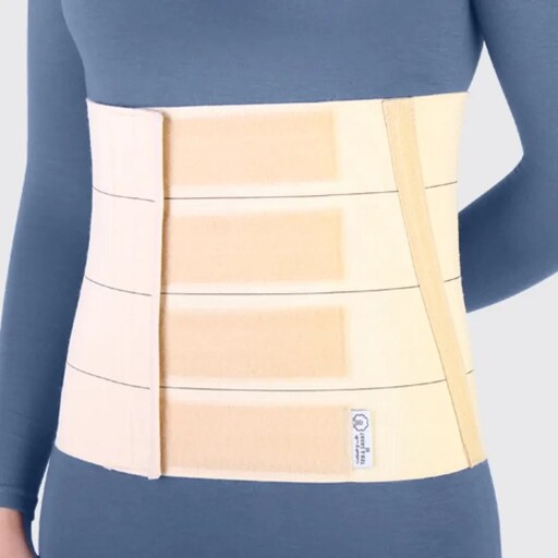 شکم بند پل دار کد 60420 طب و صنعت صد درصد پنبه Adjustable Elastic Abdominal Binder سایز 3 ایکس لارج