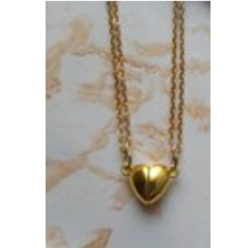 گردنبند دوستی مگنتی قلبی استیل رنگ ثابت طلایی نقره ای مشکی کد 9009