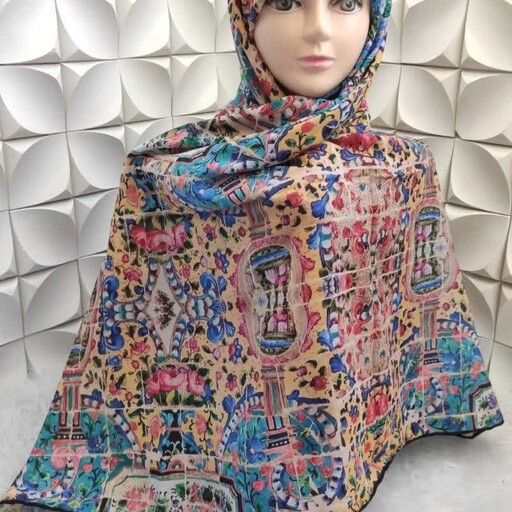 روسری نخی دیجیتال طرح سنتی قواره بزرگ در حد 140چروک نمیشه براحتی پرز نمیده 