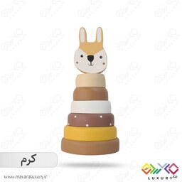اسباب بازی چوبی ماوراء لاکچری طرح برج هوش حیوانات خرگوش MKids56