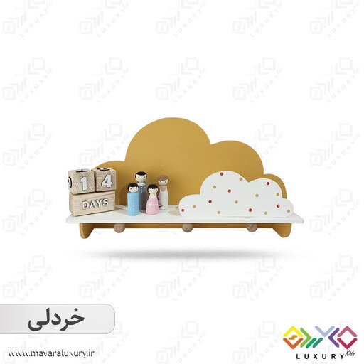 شلف دکوراتیو اتاق کودک ماوراء لاکچری طرح ابر  MKids52