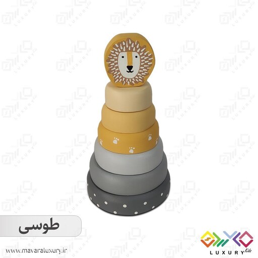 اسباب بازی چوبی ماوراء لاکچری طرح برج هوش حیوانات شیر MKids56