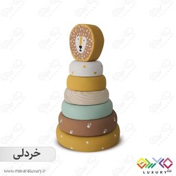 اسباب بازی چوبی ماوراء لاکچری طرح برج هوش حیوانات شیر MKids56