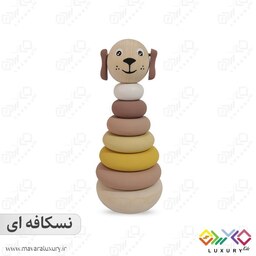 اکسسوری و اسباب بازی چوبی هرم هوش ماوراء لاکچری مدل سگ MKT22