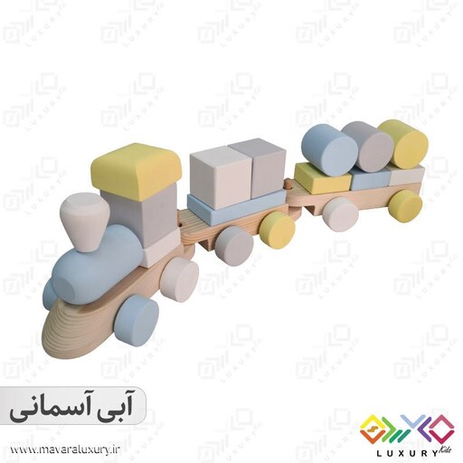 اسباب بازی پازل قطار چوبی  مونته سوری ماوراء لاکچری با رنگ ساده MKT06