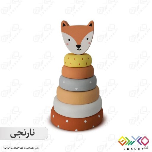 اسباب بازی چوبی ماوراء لاکچری طرح برج هوش حیوانات روباه MKids56