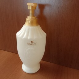 جا مایع دستشویی جای مایع ظرفشویی سفید طلایی کرم پلاستیکی قد 25 جا مایعی