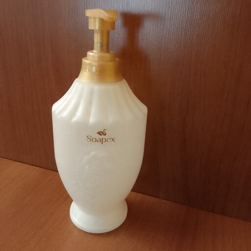 جا مایع دستشویی جای مایع ظرفشویی سفید طلایی کرم پلاستیکی قد 25 جا مایعی