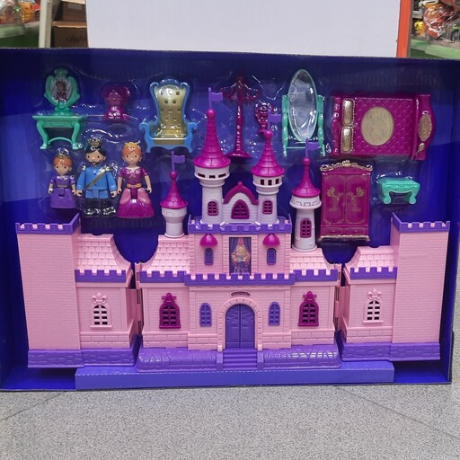 قصر  باربی  موزیکال چراغدار خارجی باکیفیت با کلی وسایل اسباب بازی دخترانه و ملکه و پادشاه و پرنسس