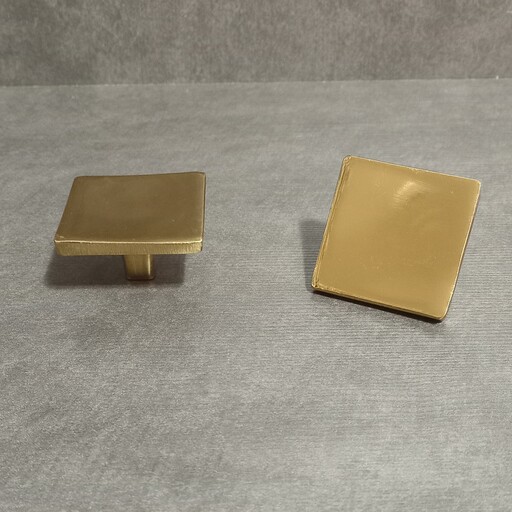 دستگیره کابینت تک پیچ طلایی مربع خم فلزی