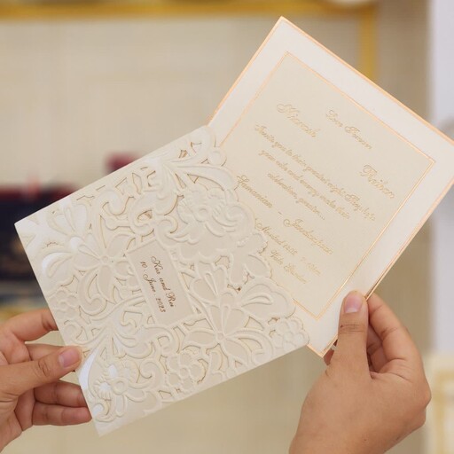 کارت دعوت عروسی مجلسی نگیندار طرح گیپور کد 544