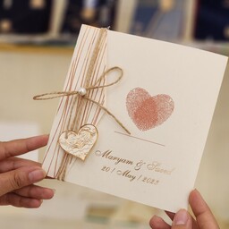 کارت دعوت عروسی قلبی کنفی طرح اثر انگشت 607