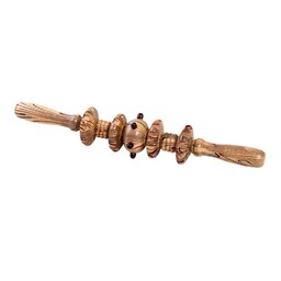 ماساژور دستی وردنه ای غلطکی چوبی آجدار  چرخان جهت رفع خستگی و درد های عضلانی و استرس