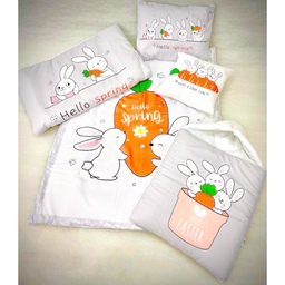 سرویس خواب کودک و نوزاد 5 تیکه چاپی طرح خرگوش و هویج