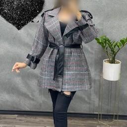 کت یقه انگلیسی هستی جنس موهر پشمی ترکیب چرم ارسال رایگان سایز 38 تا 46 کت زنانه کت دخترانه کت گرم بالا 