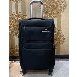 چمدان برزنتی چهار چرخ سایز متوسط کد R99016.4 مشکی ارسال رایگان