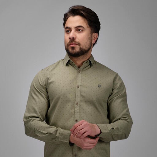 پیراهن مردانه آستین بلند طرح دار Stark دارای 3 رنگبندی از لارج تا 3ایکس لارج