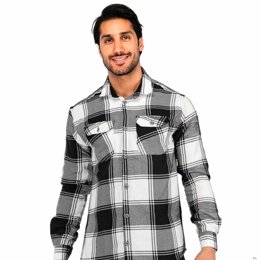 پیراهن اسپرت مردانه آستین بلند  چهارخانه Stark دارای 4 رنگبندی از لارج تا 3 ایکس لارج