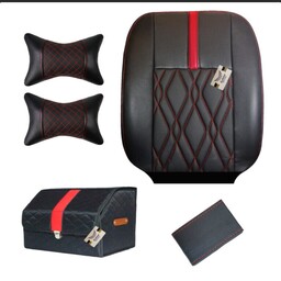 روکش صندلی 206 و 207 مدل B lity چرم خرجکار قرمز همراه پشت گردنی و باکس و دورفرمان لطفاً قبل از سفارش حتما موجودی بگیرید