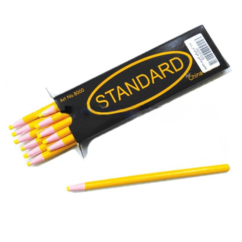 مداد خیاطی نخ دار زرد (بسته 72 عددی - 6 جینی)(صابون مدادی نخ دار)(عمده)