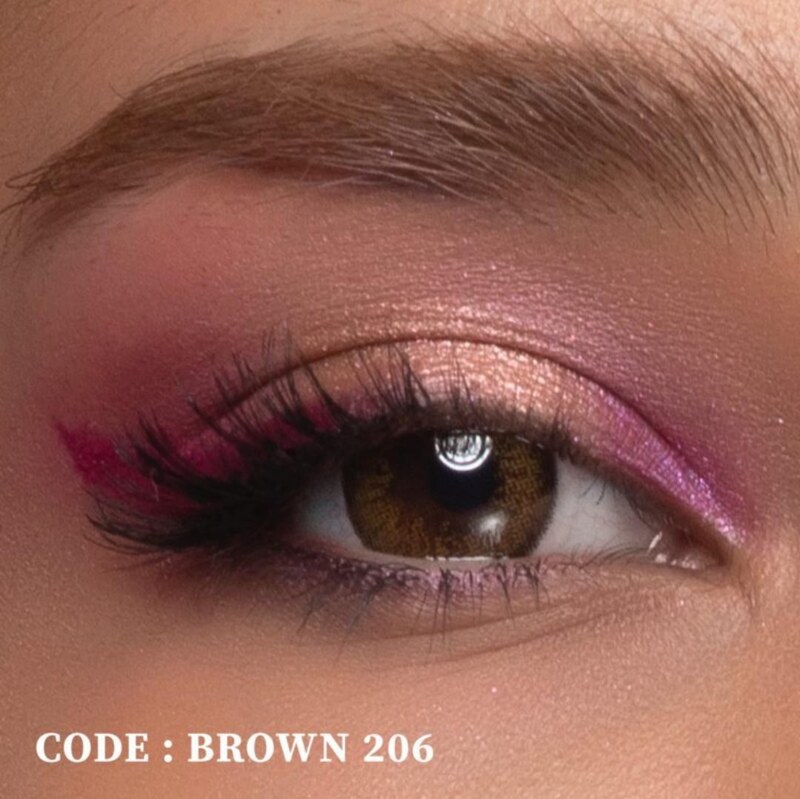 لنز چشم Brown-206-(قهوه-ای-دوردار) رینبو