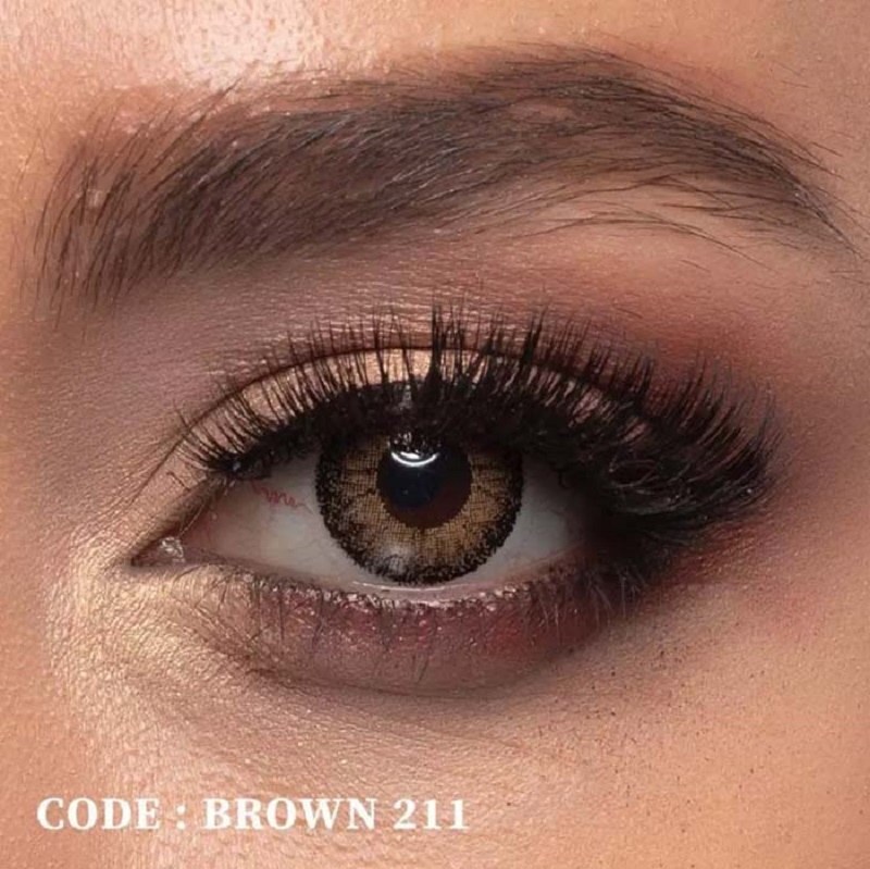 لنز چشم عسلی   Brown211 (قهوه ای دوردار) رینبو