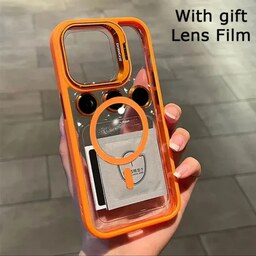 قاب گوشی موبایل Iphone 13 اپل طرح استند پنجره ای مگ سیف دار  Eason Case به همراه محافظ لنز دوربین