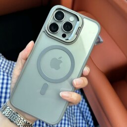 قاب گوشی موبایل Iphone 15 Pro اپل طرح استند پنجره ای مگ سیف دار  Eason Case به همراه محافظ لنز دوربین