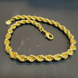 دستبند زنانه طلا هندی مارک عارف مدل طنابی رنگ زرد
