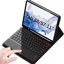 کیف کیبوردار  تبلت سامسونگGalaxy tab s8  (x700-X706) جای قلم دار تاچ پد smart   keyboard case