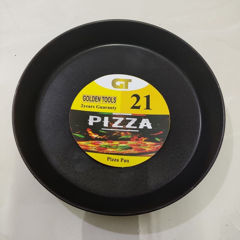 تابه پیتزا پز سایز21 سانت لبه دار،تابه پیتزا نچسب ،مارک golden tools ،قالب پیتزا تفلون Pizza 