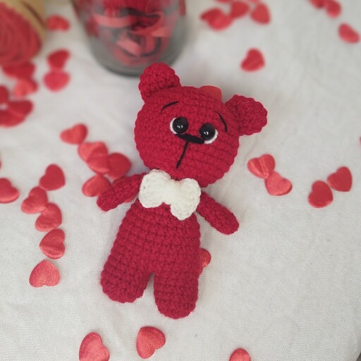 پک کادویی ولنتاین خرس قرمز شیشه ای