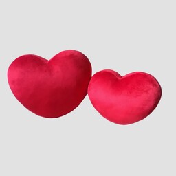 مجموعه دو عددی کوسن عروسکی قلبی طرح ولنتاین رنگ قرمز کد bt
