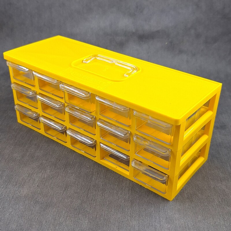 جعبه ابزار و قطعات 15 کشو کیان تکنیک - زرد 