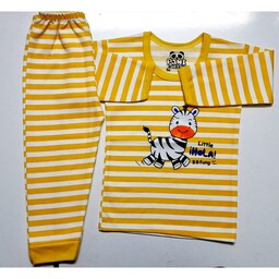 لباس نوزادی و بچگانه سایز 40 و45 طرح زرد راه راه