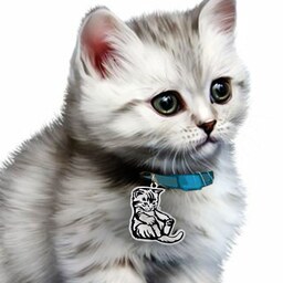 آویز قلاده گربه استیل همراه با حک مشخصات هویتی پت شما و شماره تماس اضطراری (سفارشی سازی)
