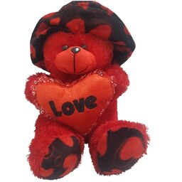 اسباب بازی عروسک خرس  پولیشی قلب قرمز ولنتاین
