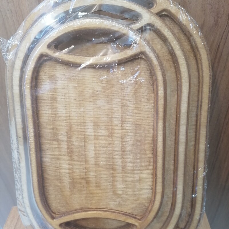 سینی سرو چوبی سه تایی با کیفیت بالا مخصوص کادوی 