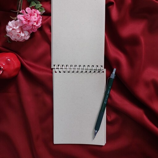 دفترچه فنری دست ساز  مناسب طراحی و اسکرپ بوک،  کاغذ  کرافت ضخیم ، 25 برگه 