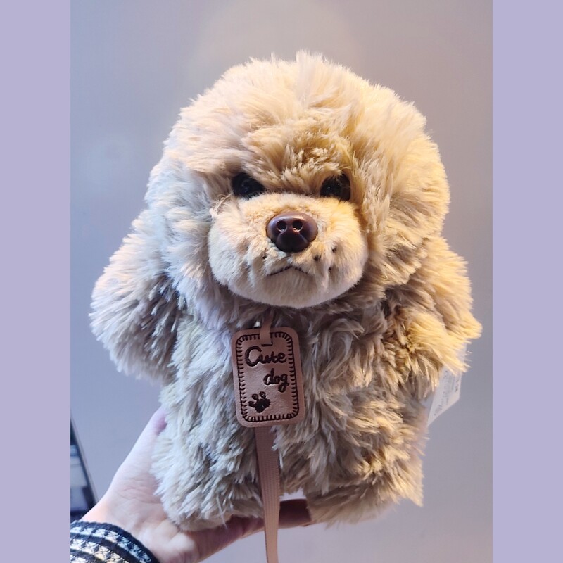 عروسک وارداتی سگ پشمالو بسیار با کیفت و نرم و زیبا سایز متوسط