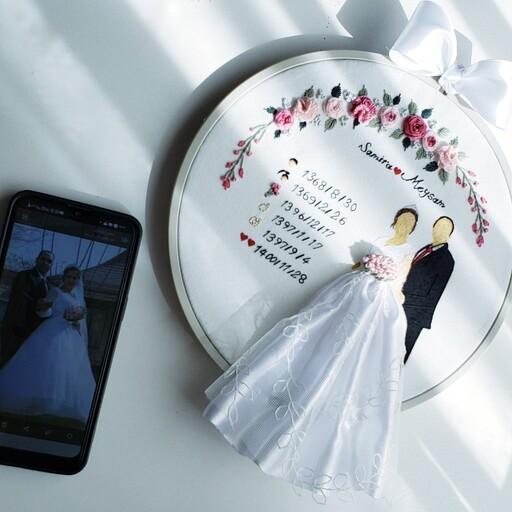 دیوار کوب عروس و داماد شبیه سازی شده طبق عکس ارسالی